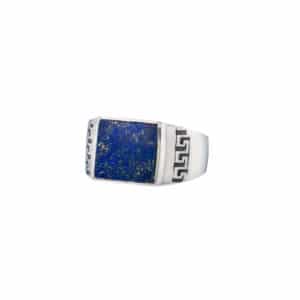 Δαχτυλίδι από ασήμι 925 και Λάπι Λάζουλι τετράγωνου σχήματος. Αγοράστε online shop.