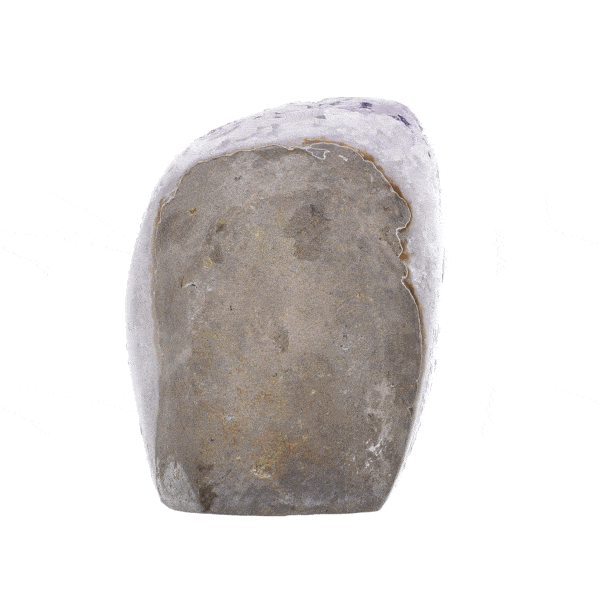 Κομμάτι φυσικής πέτρας αμεθύστου με γυαλισμένο περίγραμμα, ύψους 9cm. Αγοράστε online shop.
