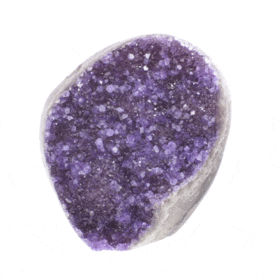 Piece of naural amethyst gemstone with polished outline and a height of 9cm. Buy online shop.