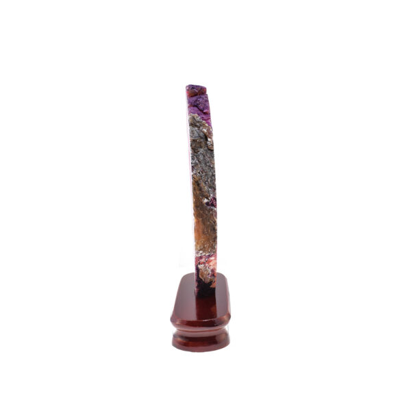 Slice of pink Agate gemstone on a base 24.5cm - Image 2