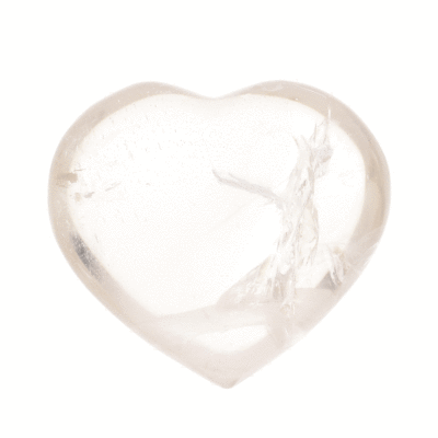 Heart made of natural crystal quartz with a size of 5cm. Buy online shop..