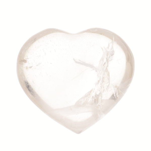 Heart made of natural crystal quartz with a size of 5cm. Buy online shop..