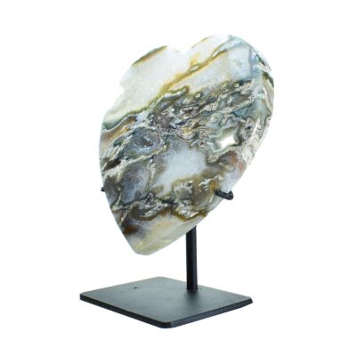 Heart made of Agate with Crystals of Quartz 14cm