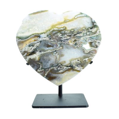 Heart made of Agate with Crystals of Quartz 14cm