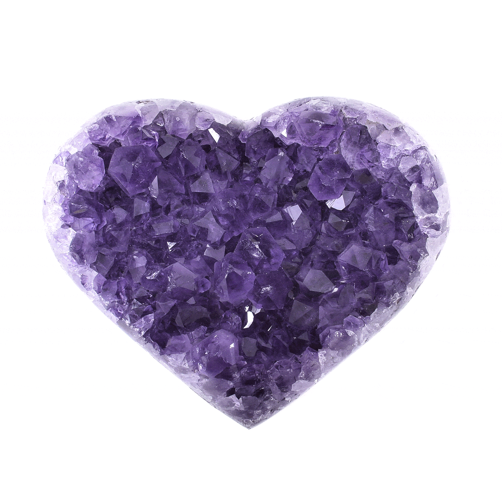 Φυσική πέτρα Αμεθύστου σε σχήμα καρδιάς, μεγέθους 9cm. Αγοράστε online shop.