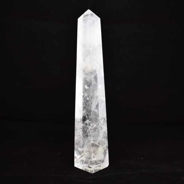 Obelisk made of natural crystal quartz gemstone, with a height of 25cm. Buy online shop.