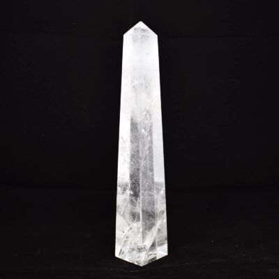 Obelisk made of natural crystal quartz gemstone, with a height of 25cm. Buy online shop.