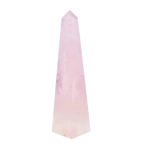 Γυαλισμένος οβελίσκος από φυσική πέτρα ροζ χαλαζία, ύψους 14cm. Αγοράστε online shop.