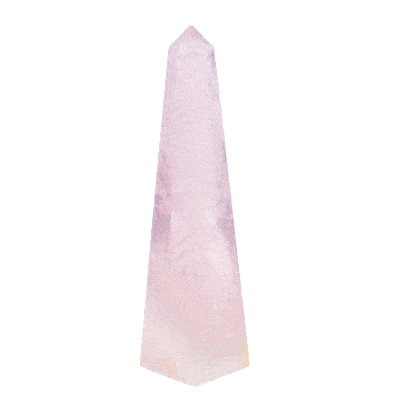 Γυαλισμένος οβελίσκος από φυσική πέτρα ροζ χαλαζία, ύψους 14cm. Αγοράστε online shop.