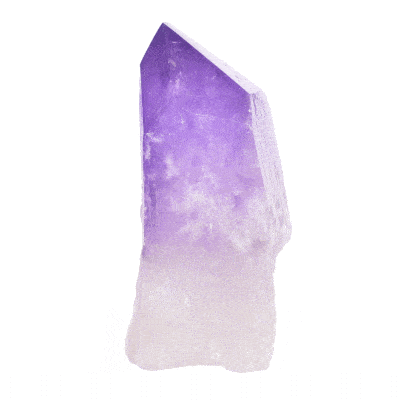 Natural amethyst crystal point with polished top and a height of 9.5cm. Buy online shop.