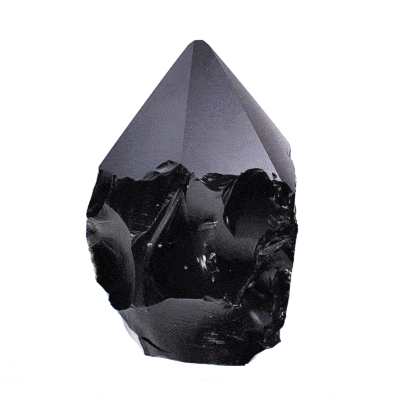 Point φυσικής πέτρας Οψιδιανού με γυαλισμένη κορυφή, ύψους 9,5cm. Αγοράστε online shop.