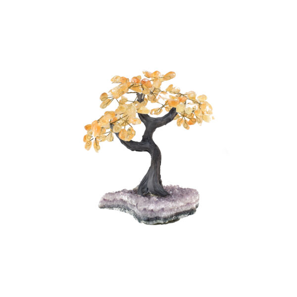 Tree with naturals stones made of amethyst and citrine quartz. Decorative stone, the perfect gift. Buy online from our eshop.