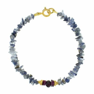 Bracelet made of Iolite and Garnet