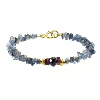 Bracelet made of Iolite and Garnet