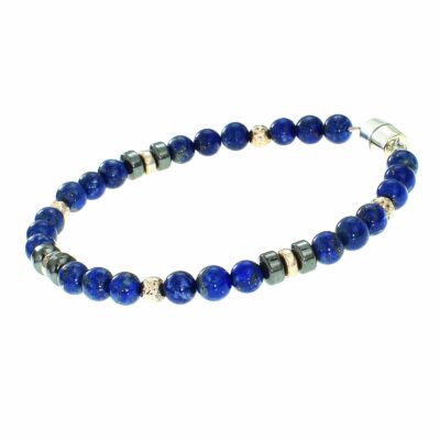 Bracelet with lapi lazuli and hematite gemstones