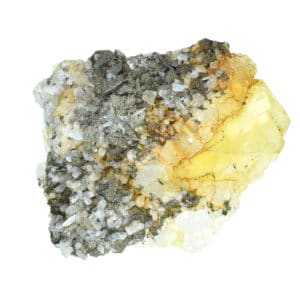 Φθορίτης με Χαλαζία και κρυστάλλους Πυρίτη 9cm