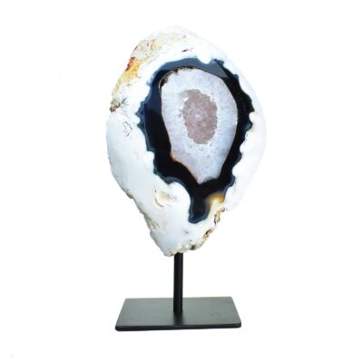 Agate geode gemstone on a base 19cm