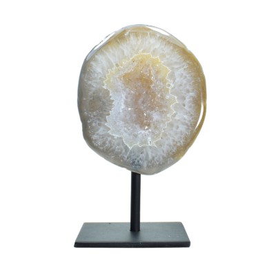 Agate geode gemstone on a base 14cm
