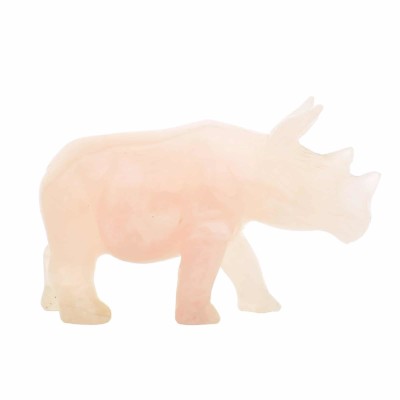 Rhinoceros made of Rose Quartz 7cm