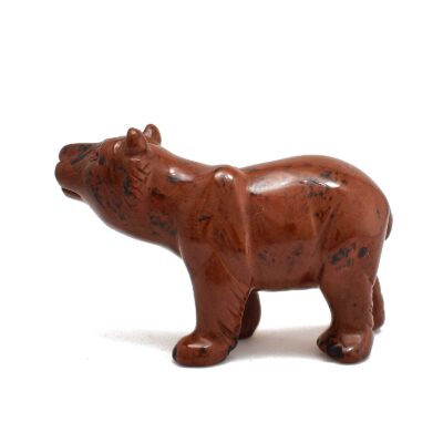 Bear made of brown obsidian, decorative stone, buy online shop