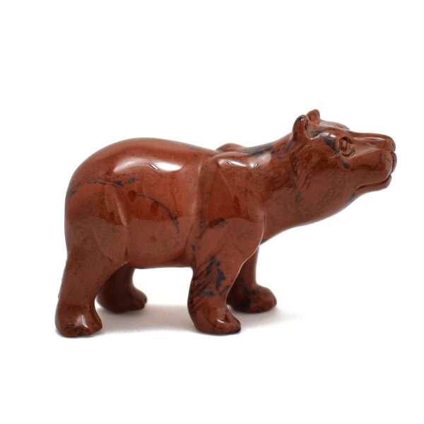 Bear made of brown obsidian, decorative stone, buy online shop