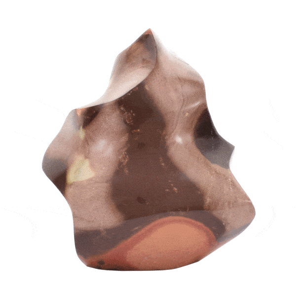 Natural Ocean Jasper gemstone, carved in the shape of a flame, with a height of 11cm. Buy online shop.