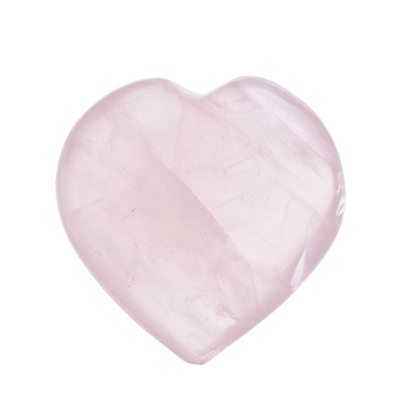 Heart made of natural rose quartz crystal, with a size of 6cm. Buy online shop.