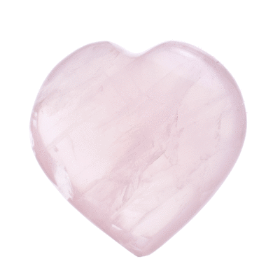 Heart made of natural rose quartz crystal, with a size of 6cm. Buy online shop.