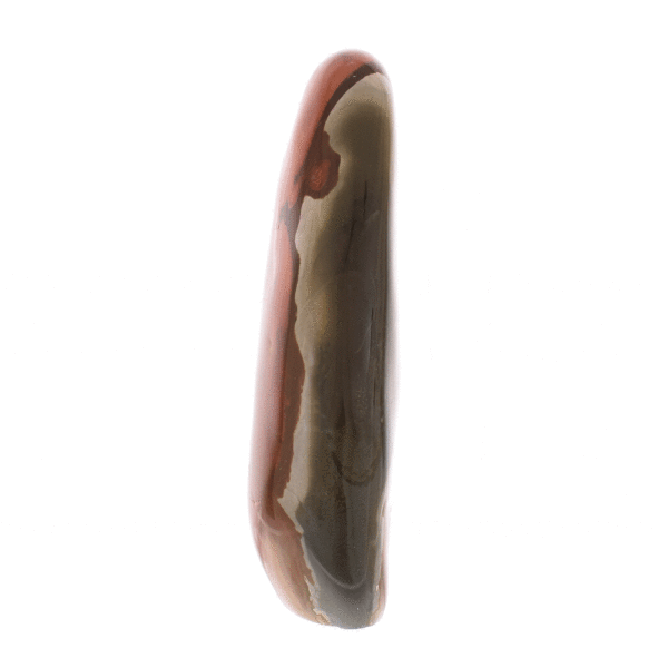 Polished piece of natural ocean jasper gemstone, with a height of 14.5cm. Buy online shop.