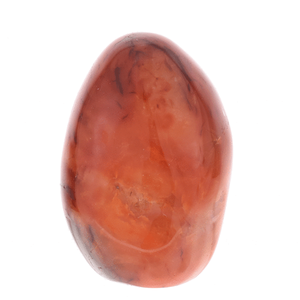 Polished piece of natural carnelian gemstone, with a height of 10.5cm. Buy online shop.