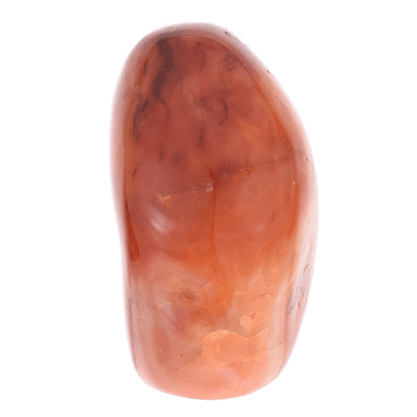 Polished piece of natural carnelian gemstone, with a height of 10.5cm. Buy online shop.