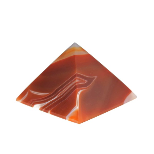 Pyramid made of natural brown Agate gemstone, with a height of 4cm. Buy online shop.