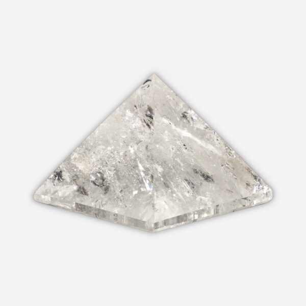 Polished 5cm pyramid made from natural crystal quartz. Buy online shop.