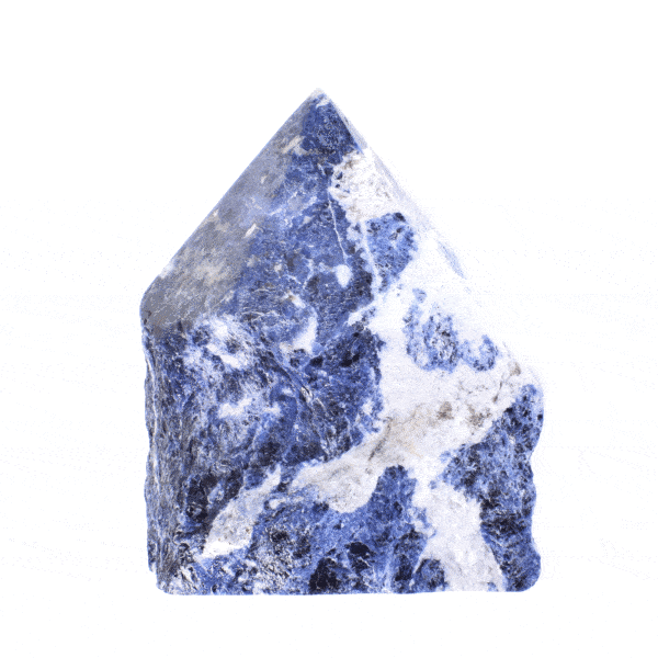 Point made of natural Sodalite gemstone with polished top and a height of 11cm. Buy online shop.