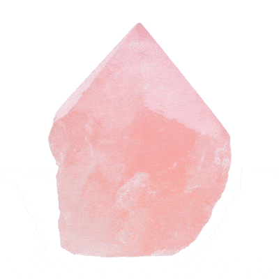 Point φυσικής πέτρας ροζ χαλαζία με γυαλισμένη κορυφή, ύψους 7cm. Αγοράστε online shop.