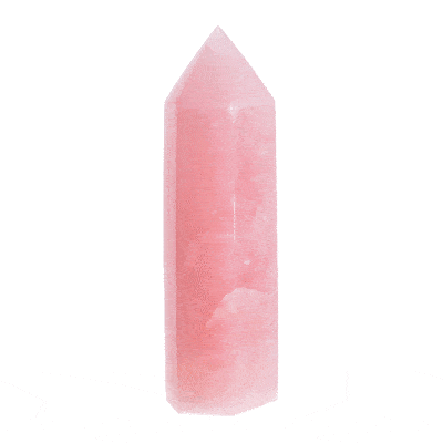 Γυαλισμένο point φυσικής πέτρας ροζ χαλαζία με ύψος 13cm. Αγοράστε online shop.