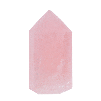 Φυσική γυαλισμένη πέτρα ροζ χαλαζία σε μορφή point, ύψους 7cm. Αγοράστε online shop.