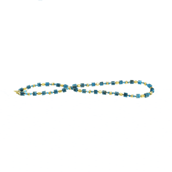 Handmade necklace made of Apatite and elements made of gold plated sterling silver. Buy online shop.