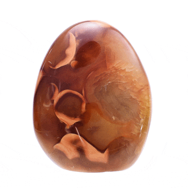 Γυαλισμένο κομμάτι φυσικής πέτρας καρνεόλης, μεγέθους 8,5cm. Αγοράστε online shop.