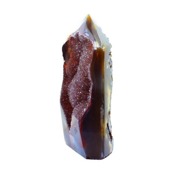 Point made of natural agate gemstone with crystal quartz, with a height of 13.5cm. Buy online shop.