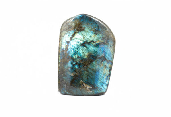 Polished 19cm piece of natural Labradorite gemstone.