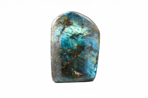 Polished 19cm piece of natural Labradorite gemstone.