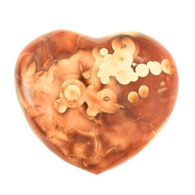 Heart made of natural carnelian gemstone. Buy online shop.