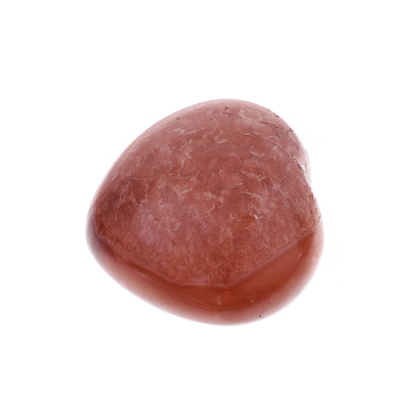 Polished 6.5cm heart made of natural carnelian gemstone. Buy online shop.