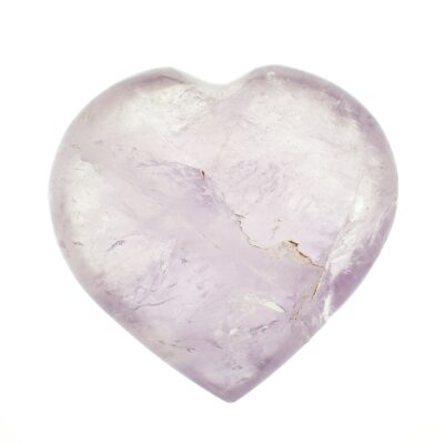 Heart made of natural amethyst gemstone, with a height of 5cm. Buy online shop.