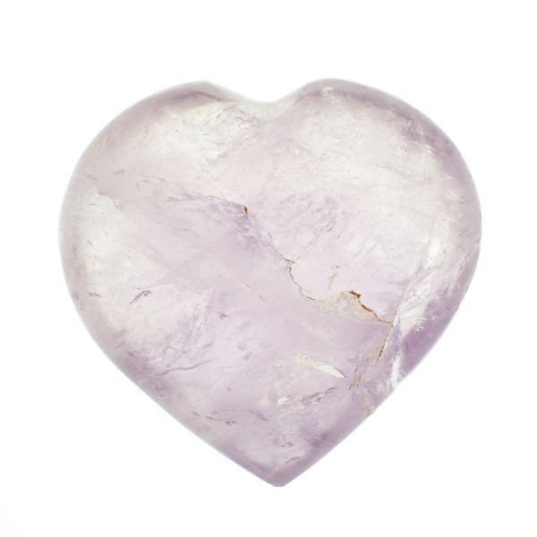 Heart made of natural amethyst gemstone, with a height of 5cm. Buy online shop.
