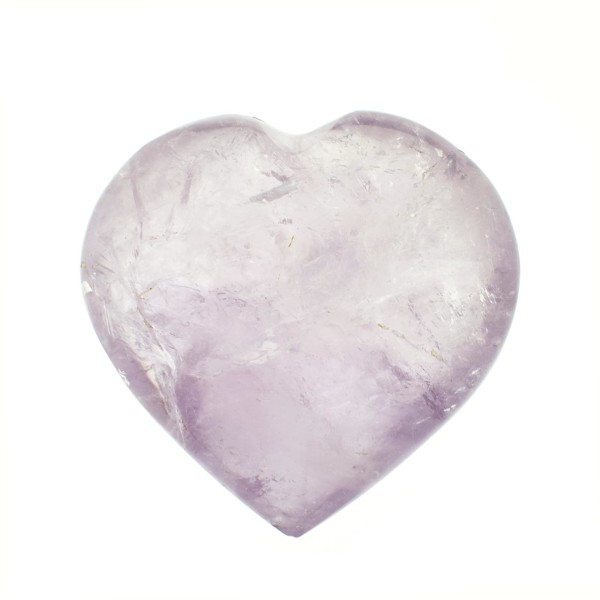 Heart made of natural amethyst gemstone, with a height of 5cm. Buy online shop.
