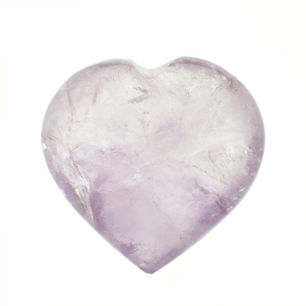 Heart made of natural amethyst gemstone, with a height of 5cm. Buy online shop.