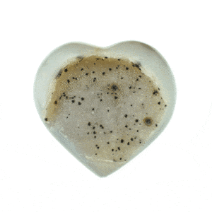 Καρδιά από αχάτη με κρύσταλλα χαλαζία, ύψους 7cm. Αγοράστε online shop.