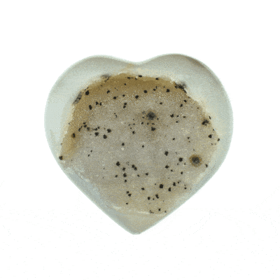 Heart made of Agate with crystal quartz, size 7cm. Buy online shop.